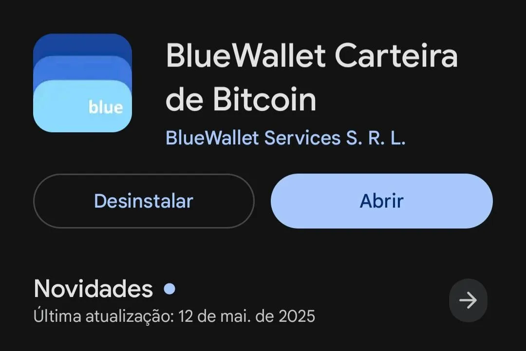 Passo 1 para criar carteira de Bitcoin: Instalar o aplicativo