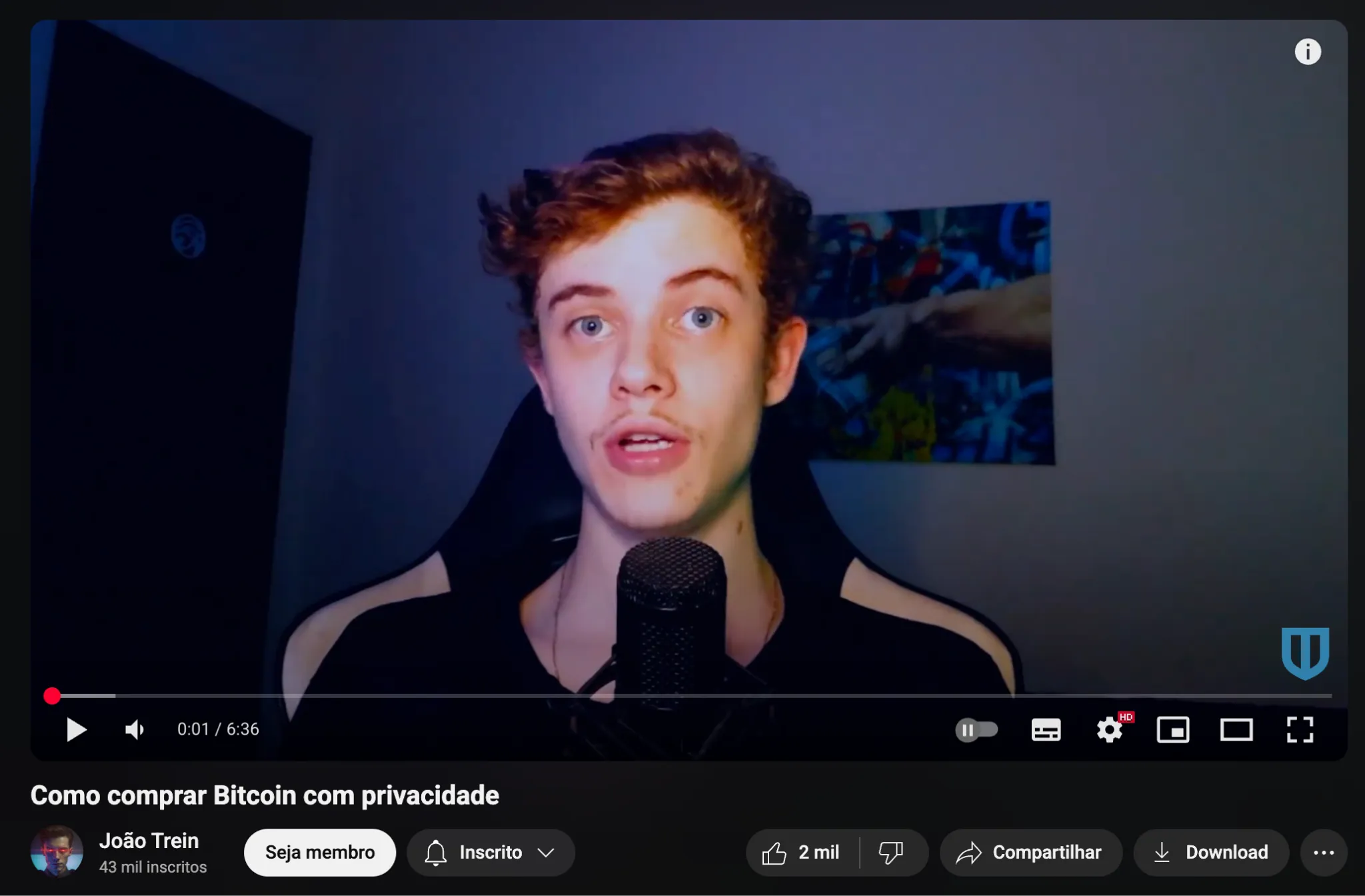 Canal do YouTube sobre Bitcoin