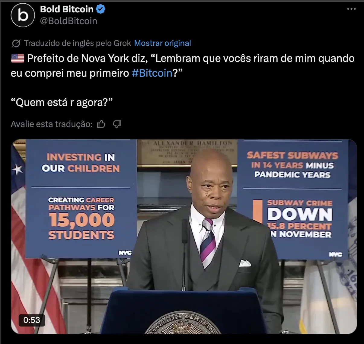 Assinatura de lei sobre Bitcoin