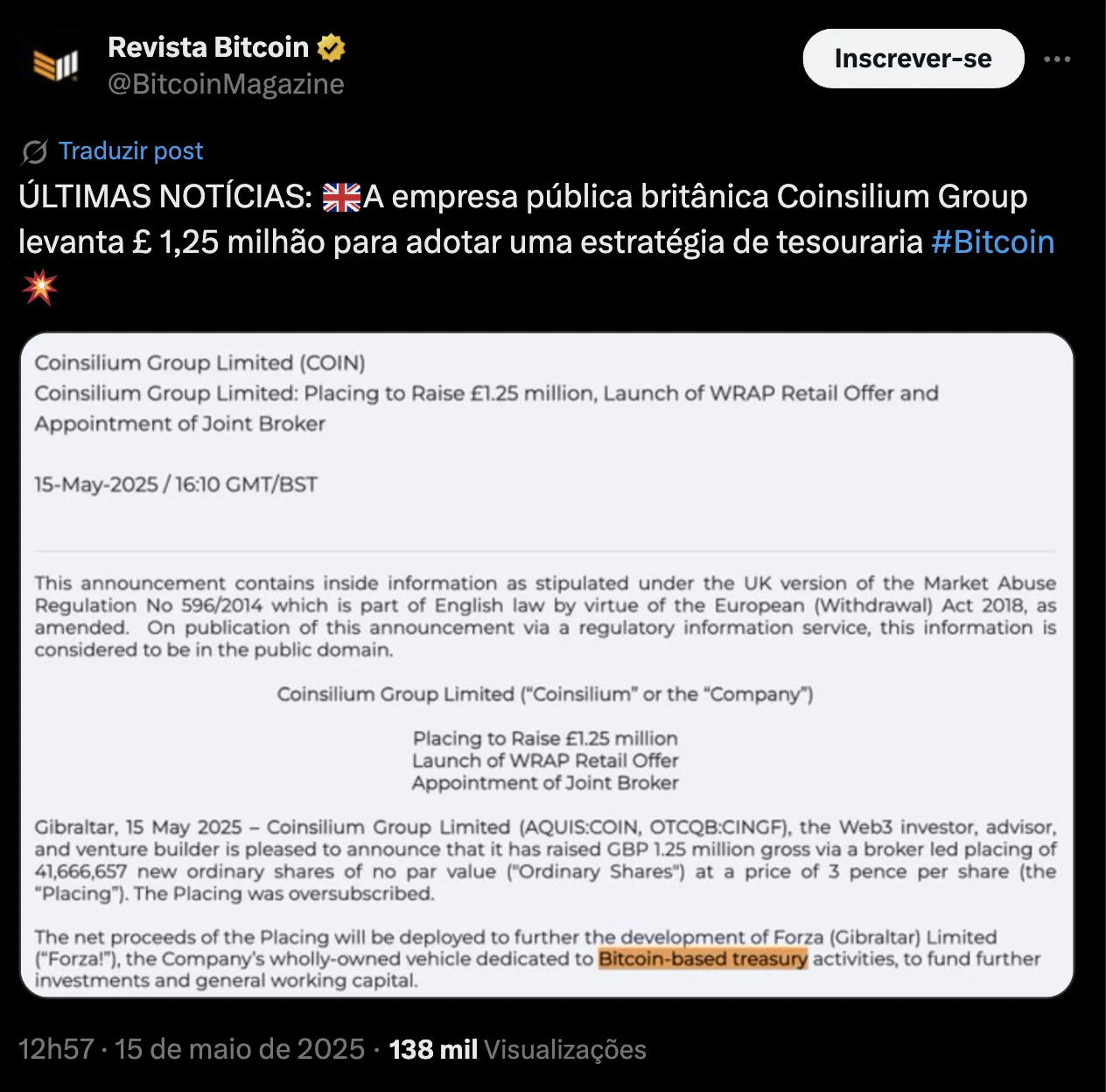 Gráfico de correlação do Bitcoin com outros ativos